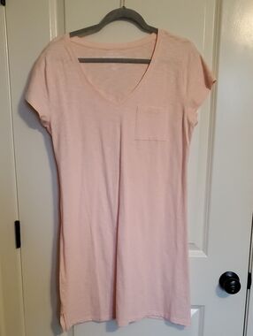 🟠 GAP Women's Peach V-Neck Tshirt Dress NWOT